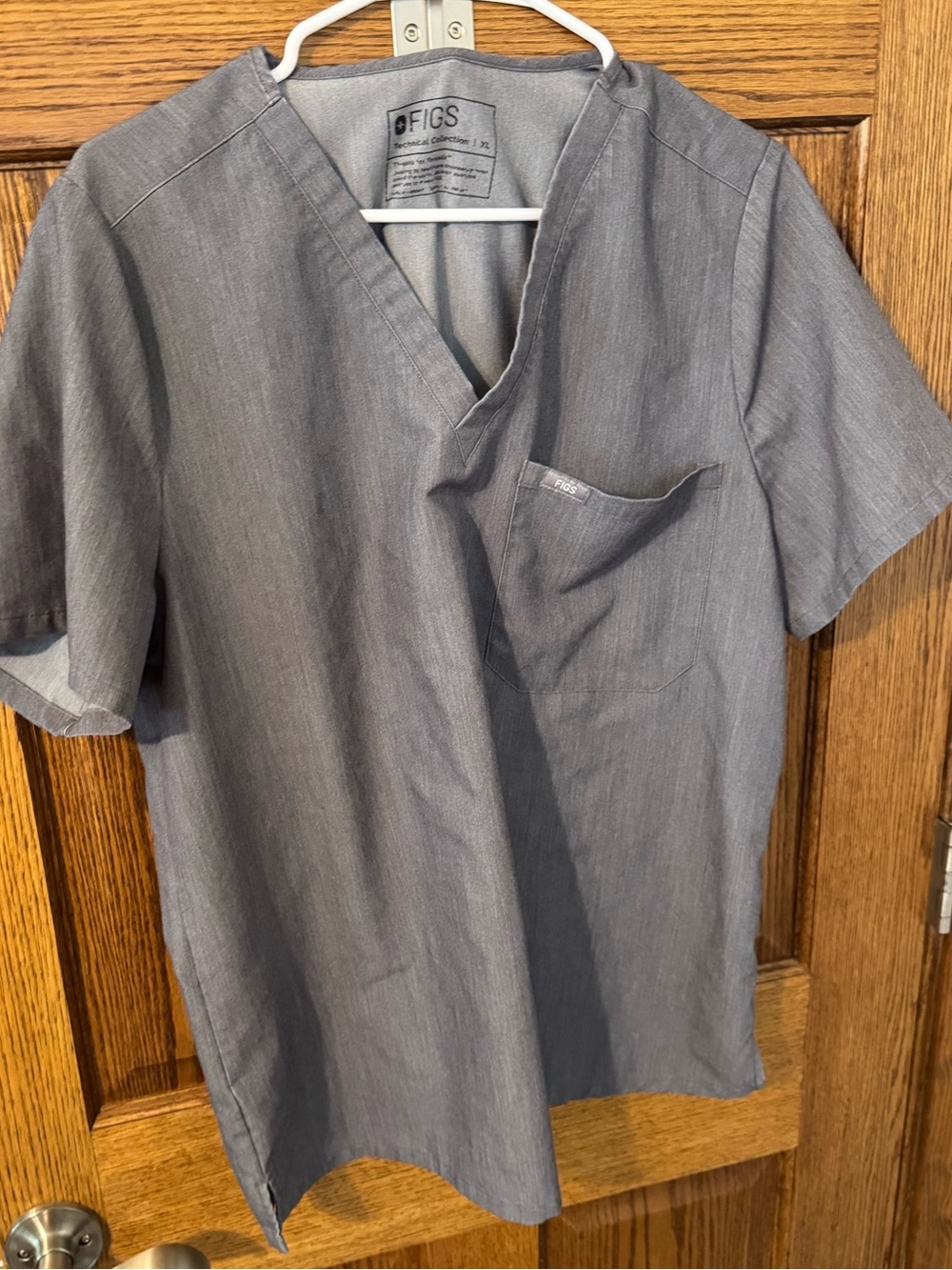 Figs Grey Scrub Top